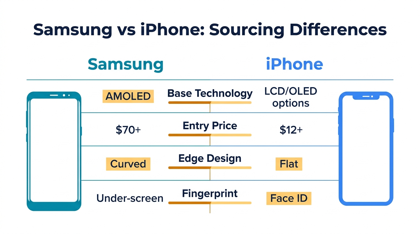 Key differences between Samsung and iPhone screen sourcing