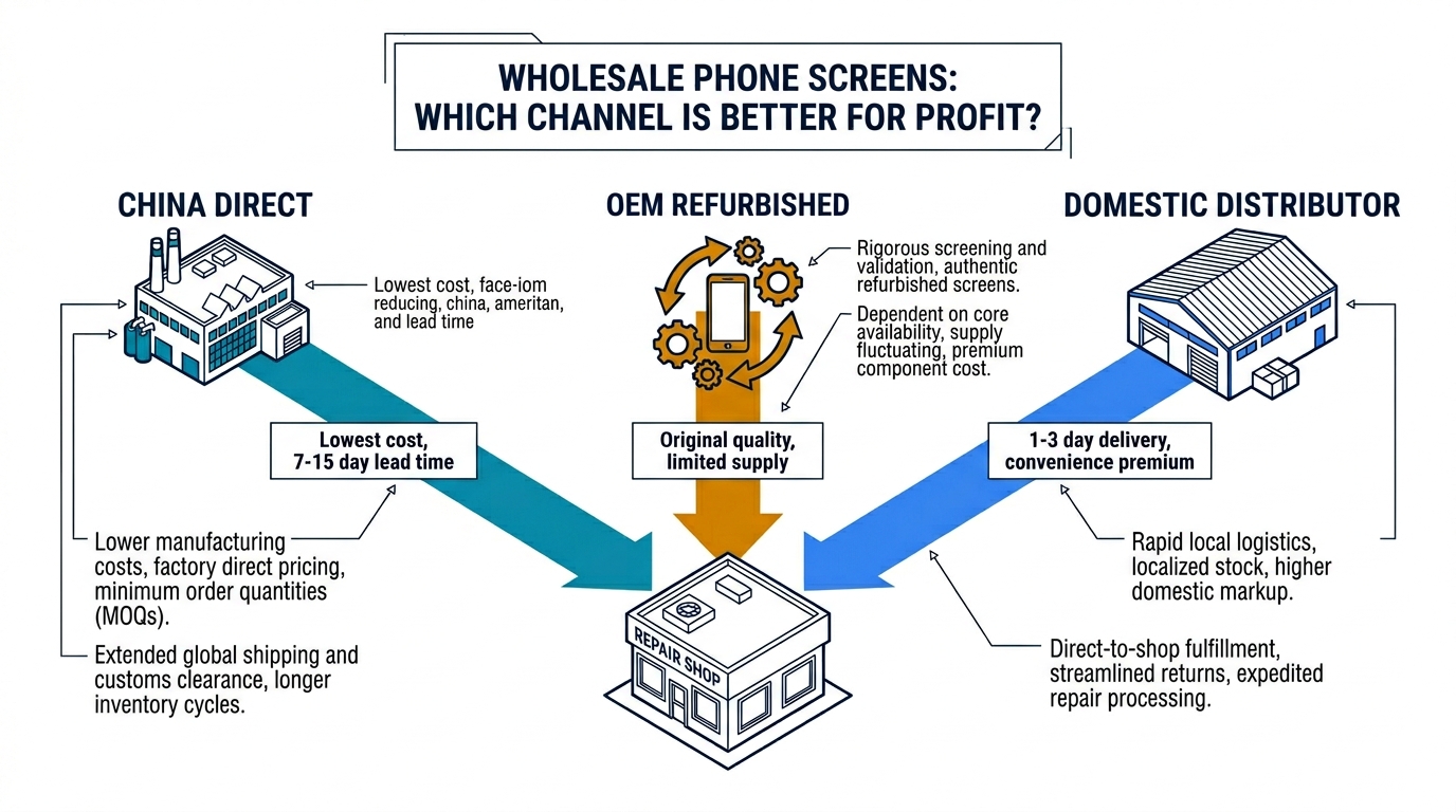 Wholesale Phone Screens vs OEM Pulls vs Aftermarket: Which Is Better for Profit?