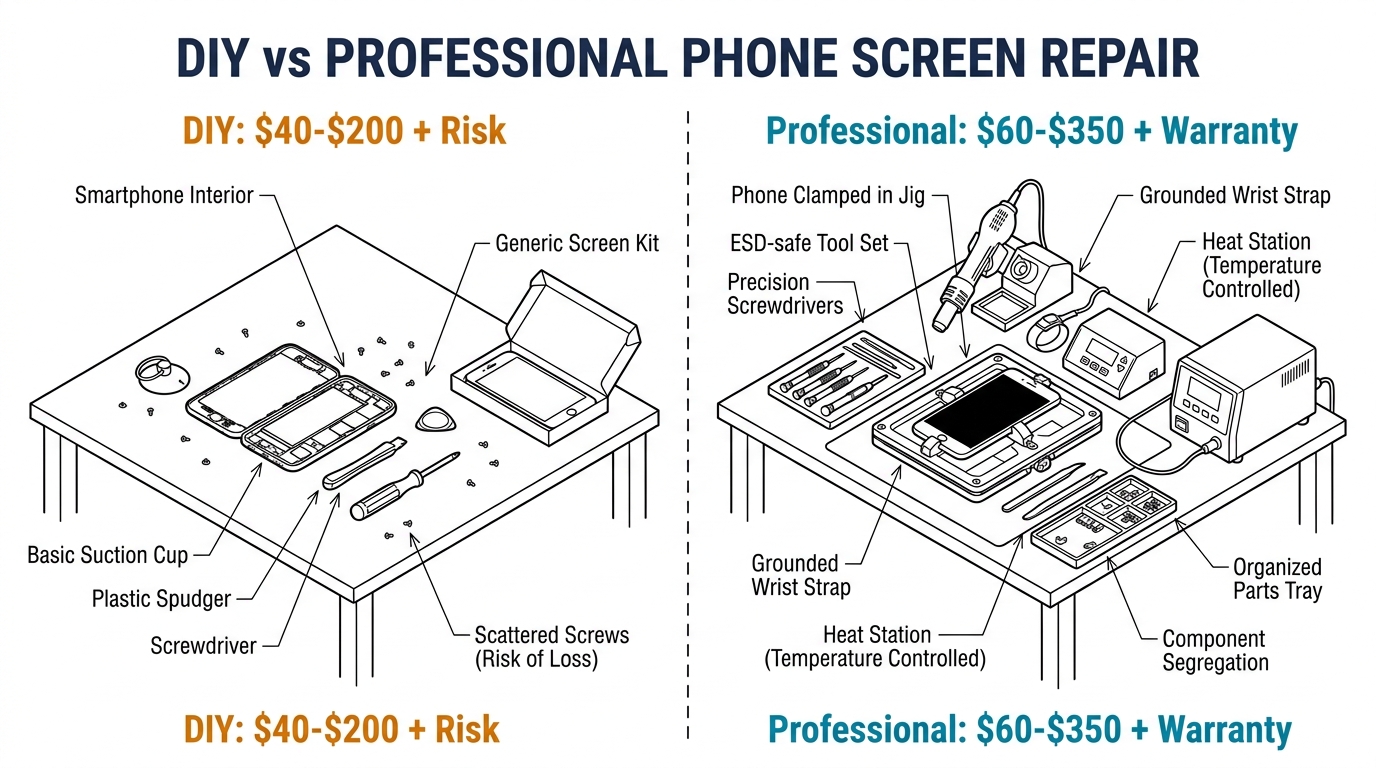 DIY vs Professional Phone Screen Repair: Cost, Risk, and Quality Compared