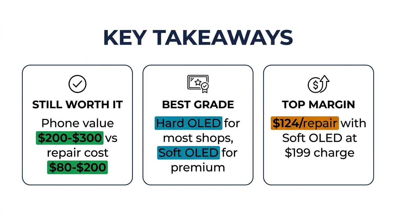 Key takeaways — iphone 13 screen replacement worth it 2026