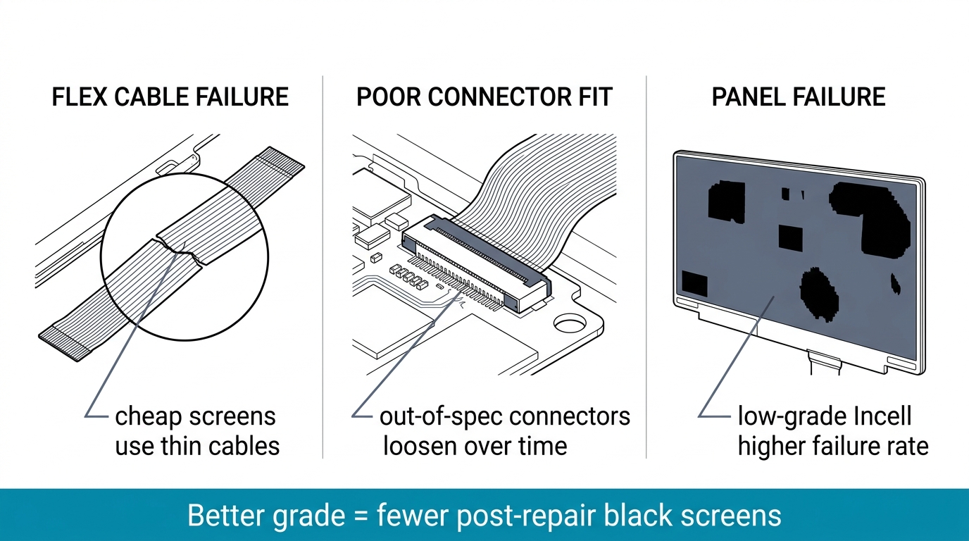 When Black Screen Is a Screen Quality Issue — infographic