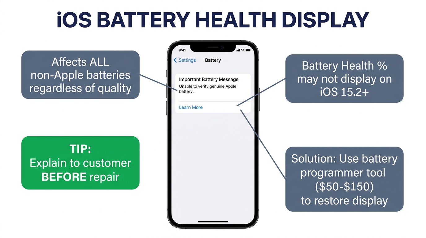 The Battery Health Display Problem — infographic
