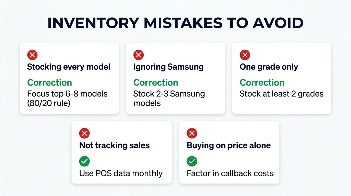 Common Cell Phone Repair Parts Inventory Mistakes — infographic