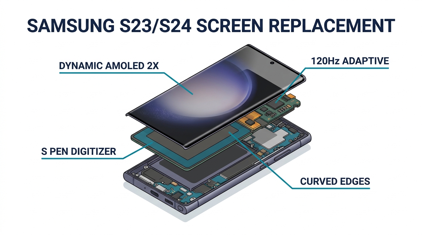 Samsung Galaxy S23/S24 Screen Replacement: Cost, Grades, and Repair Margins