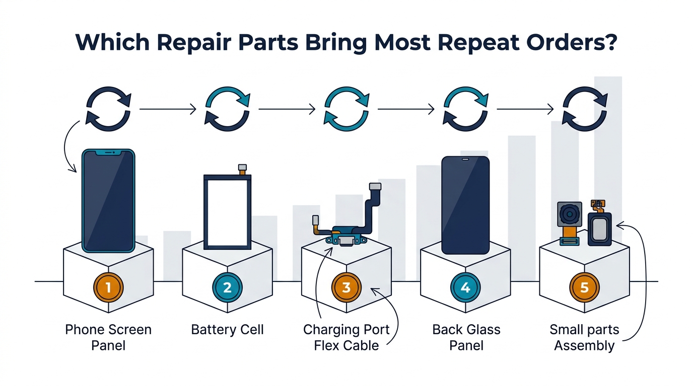 Which Phone Repair Parts Bring the Most Repeat Orders for Repair Shops?