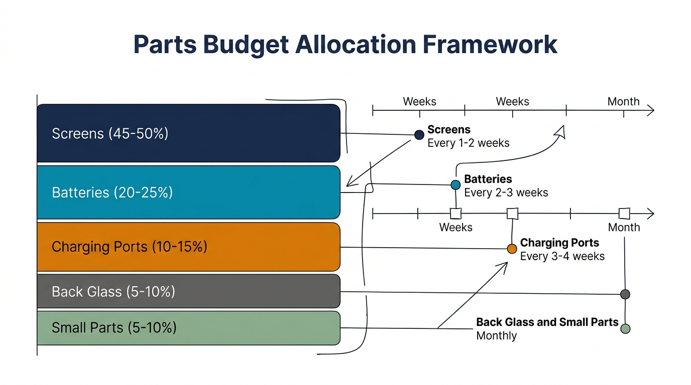 Parts budget allocation framework with reorder cycle timeline