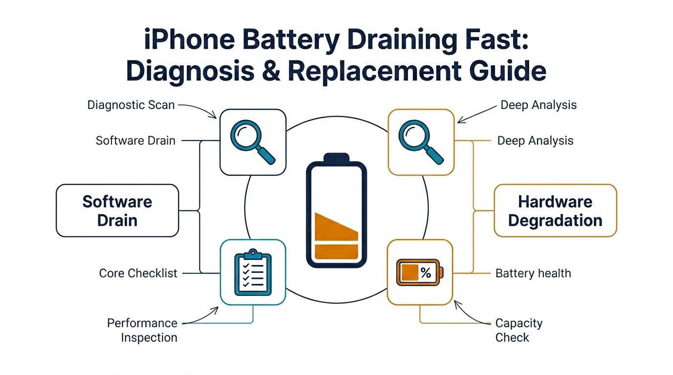 iPhone Battery Draining Fast: Causes and When Repair Shops Should Replace It