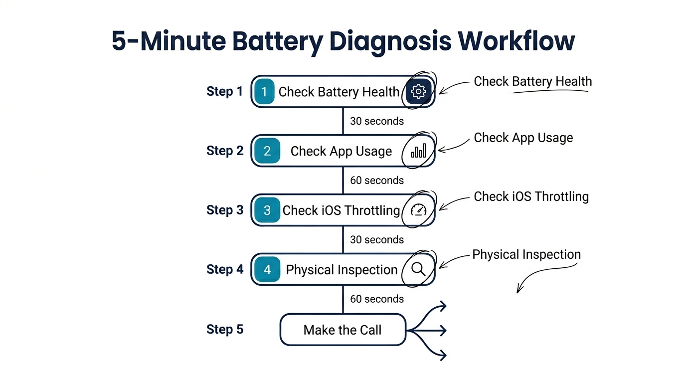 5-minute battery diagnosis workflow for repair shops