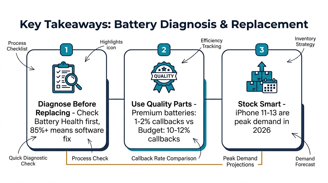Key takeaways for iPhone battery diagnosis and replacement