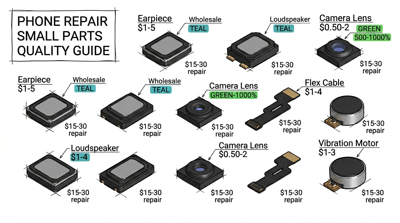 Small Repair Parts Explained: Earpiece, Speaker, Camera Lens, and Flex Cable Quality Guide