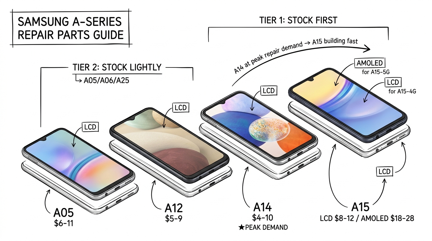 Samsung A-Series Repair Parts: What Small Buyers Should Stock First
