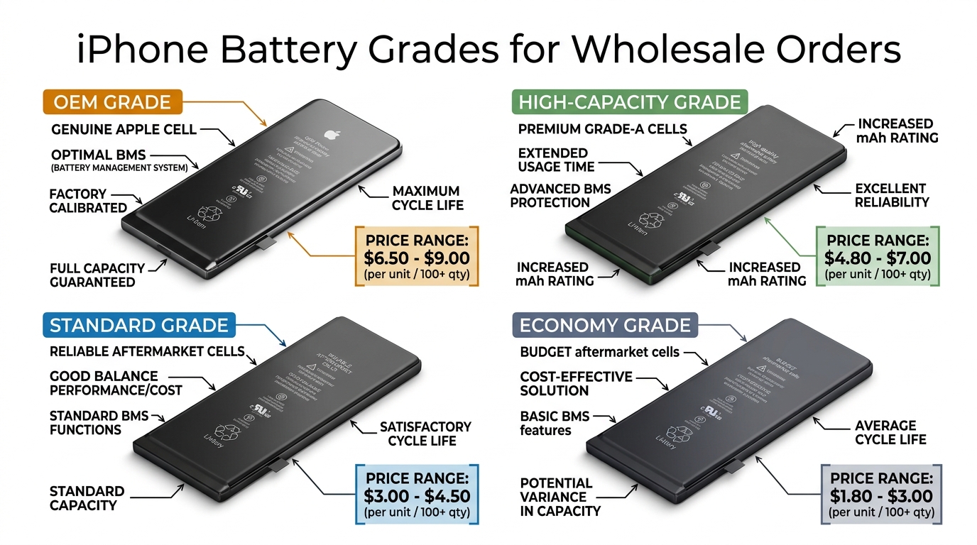 Wholesale iPhone Battery Grades: How Repair Shops Pick What to Order in Bulk