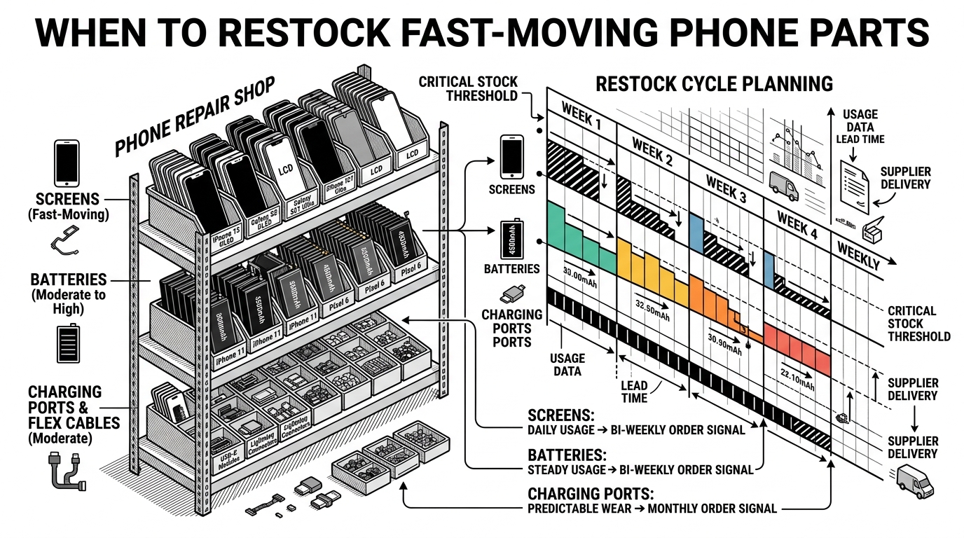 When Should Repair Shops Restock Fast-Moving Phone Parts Instead of Ordering Case by Case