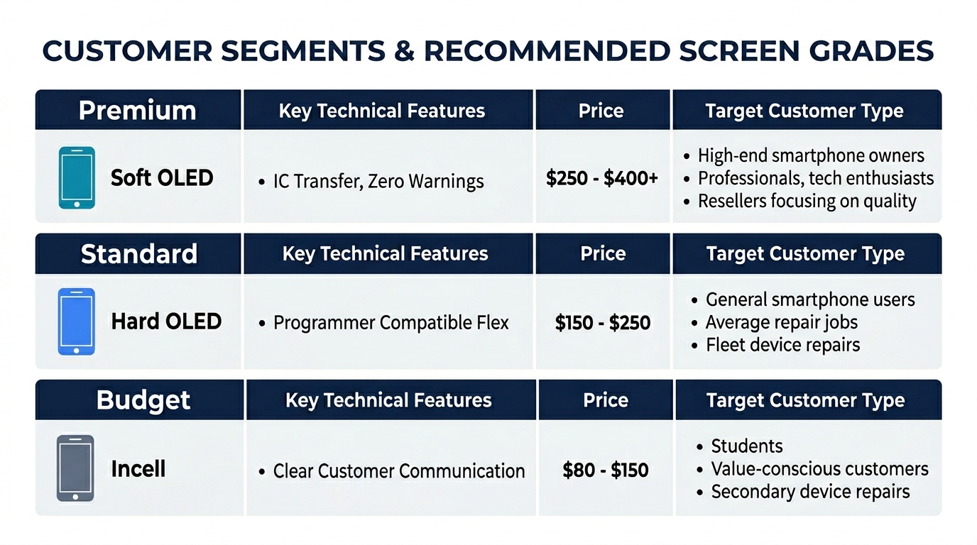 Screen sourcing decision framework for IC transfer capability