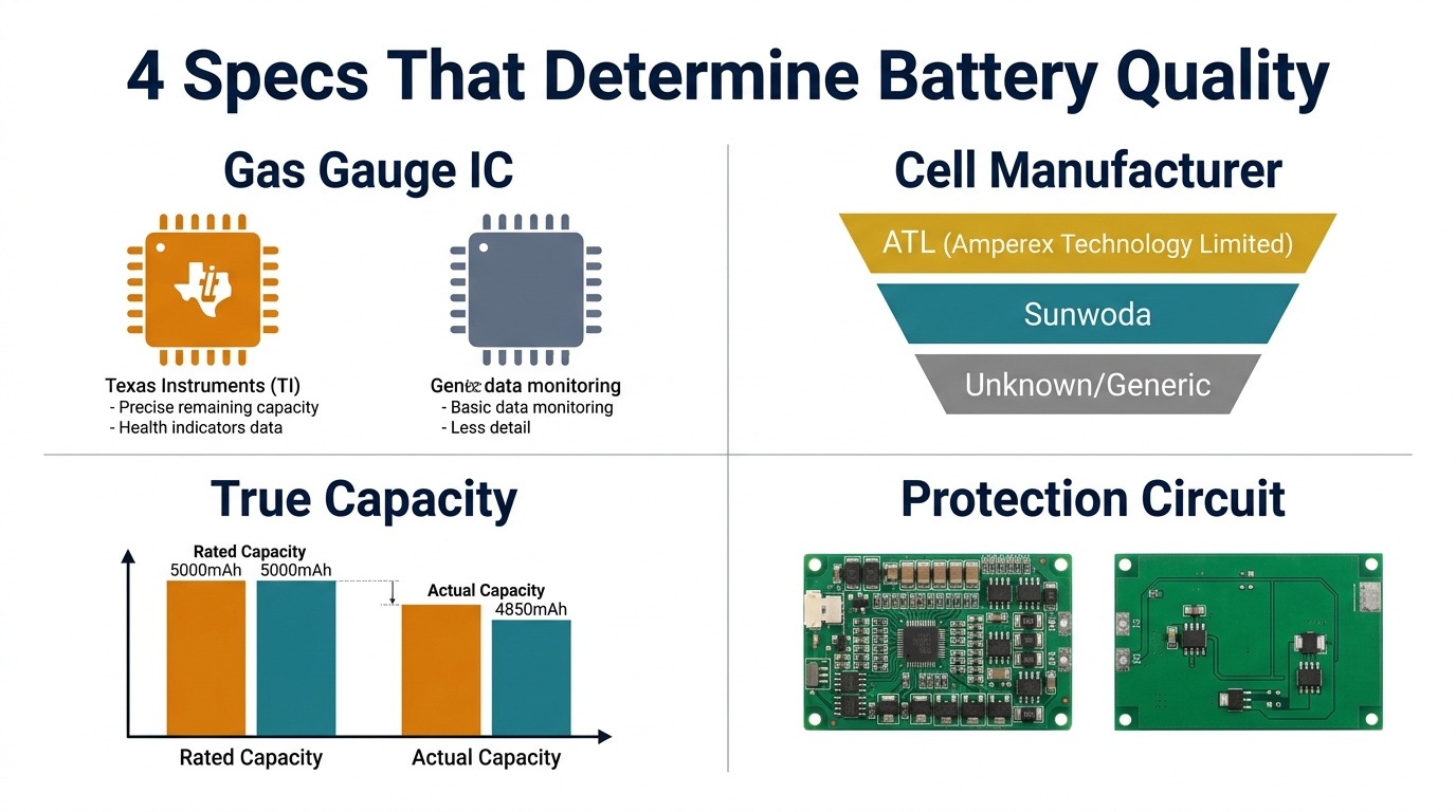 Four critical iPhone battery wholesale specs infographic
