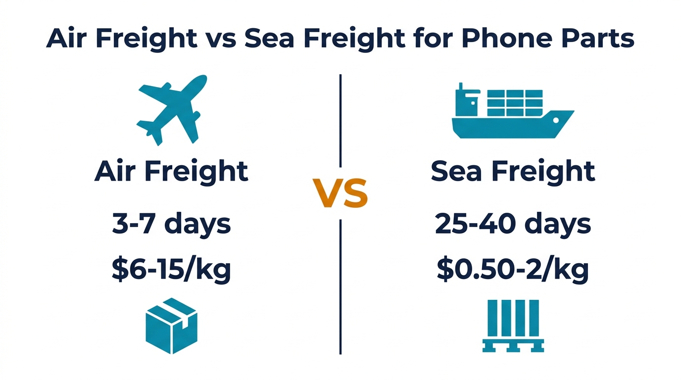 Air Freight vs Sea Freight for Phone Parts: Cost, Speed, and When to Use Each