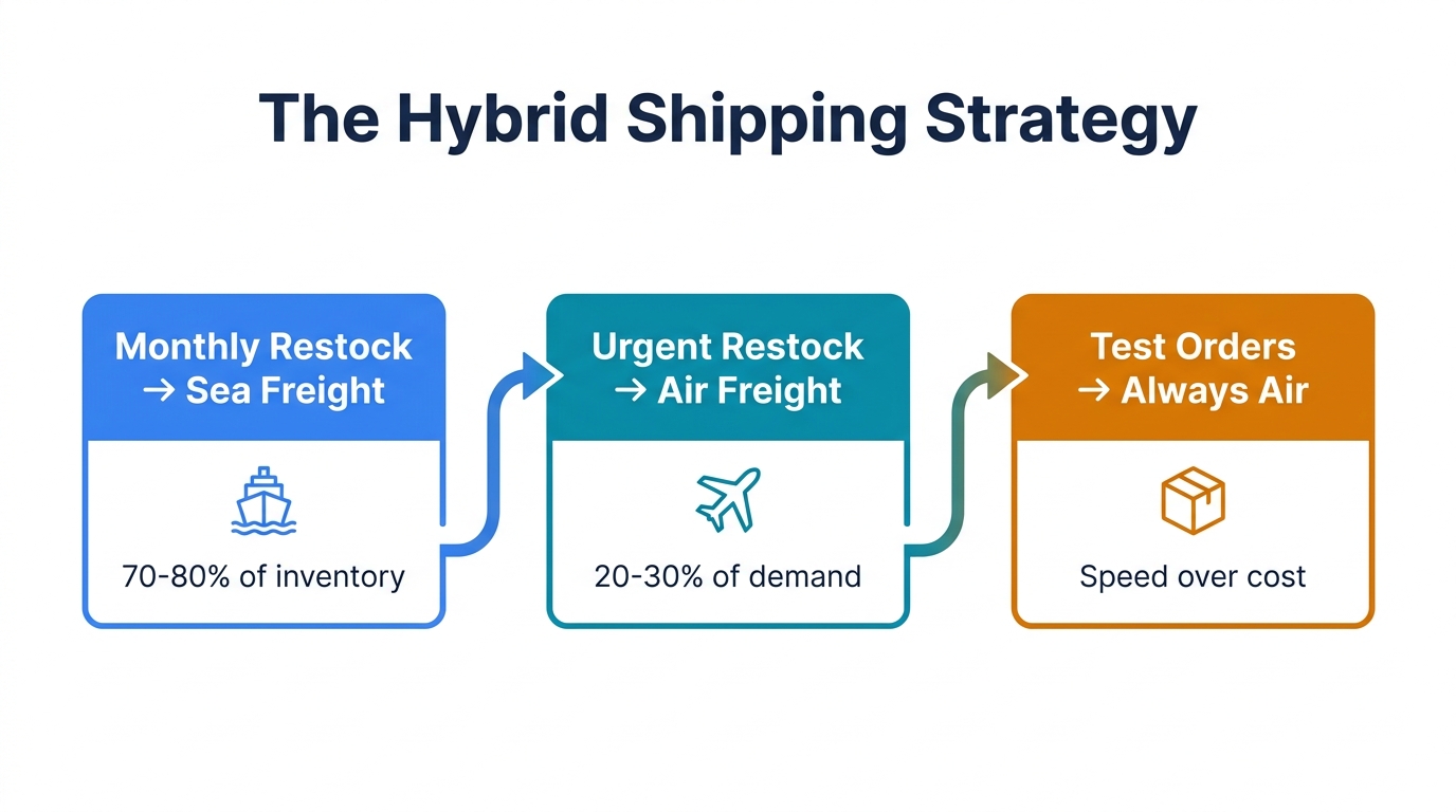 Shipping method selection by business stage summary