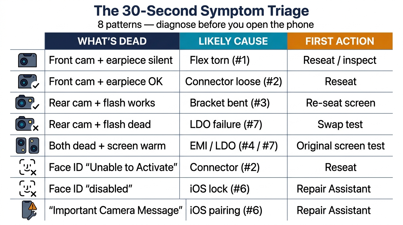 30-second symptom triage matrix
