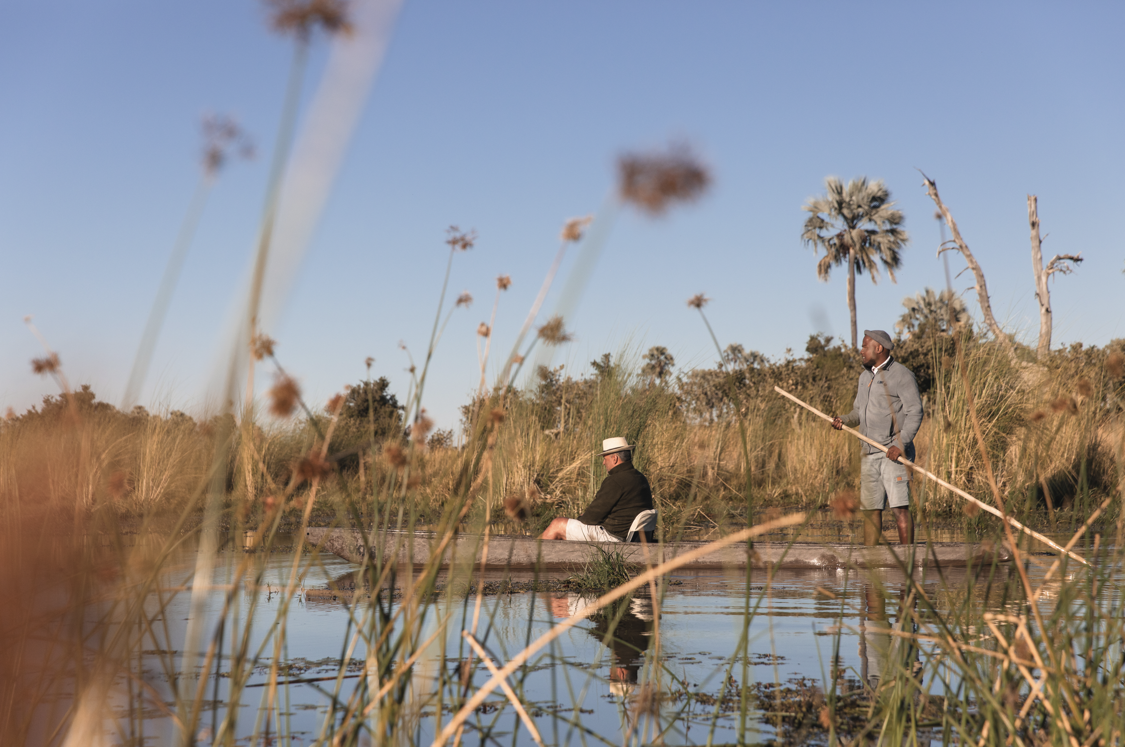 Mokoro ride in Okavango Delta, Botswana
