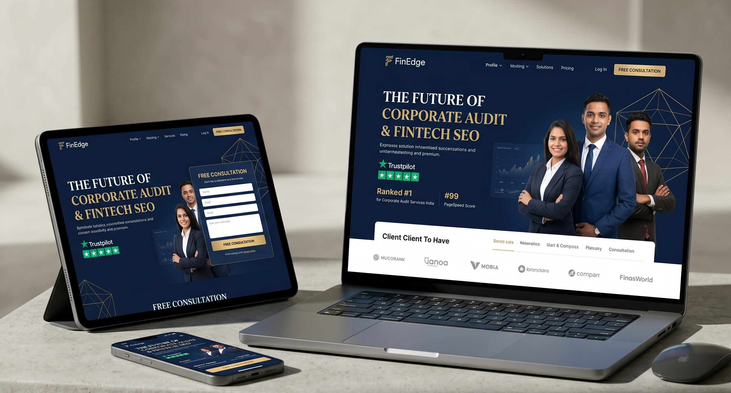 FinEdge | Corporate Fintech Landing Page screenshot