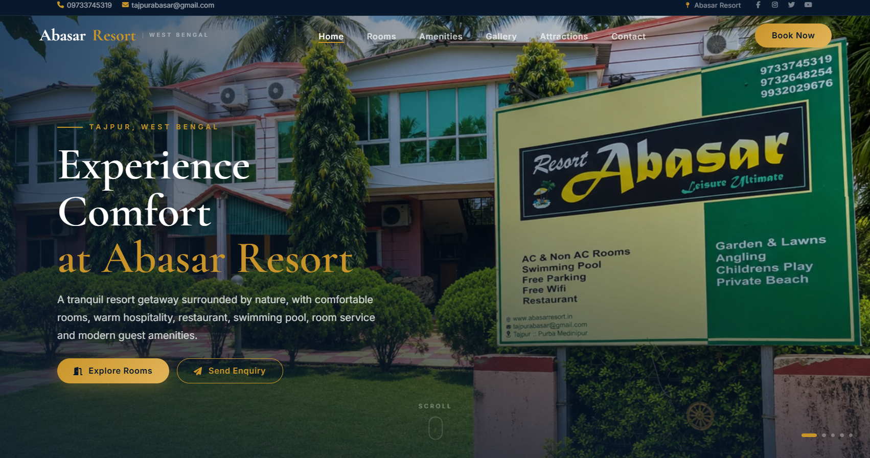 Abasar Resort — Resort Website & Booking Platform screenshot
