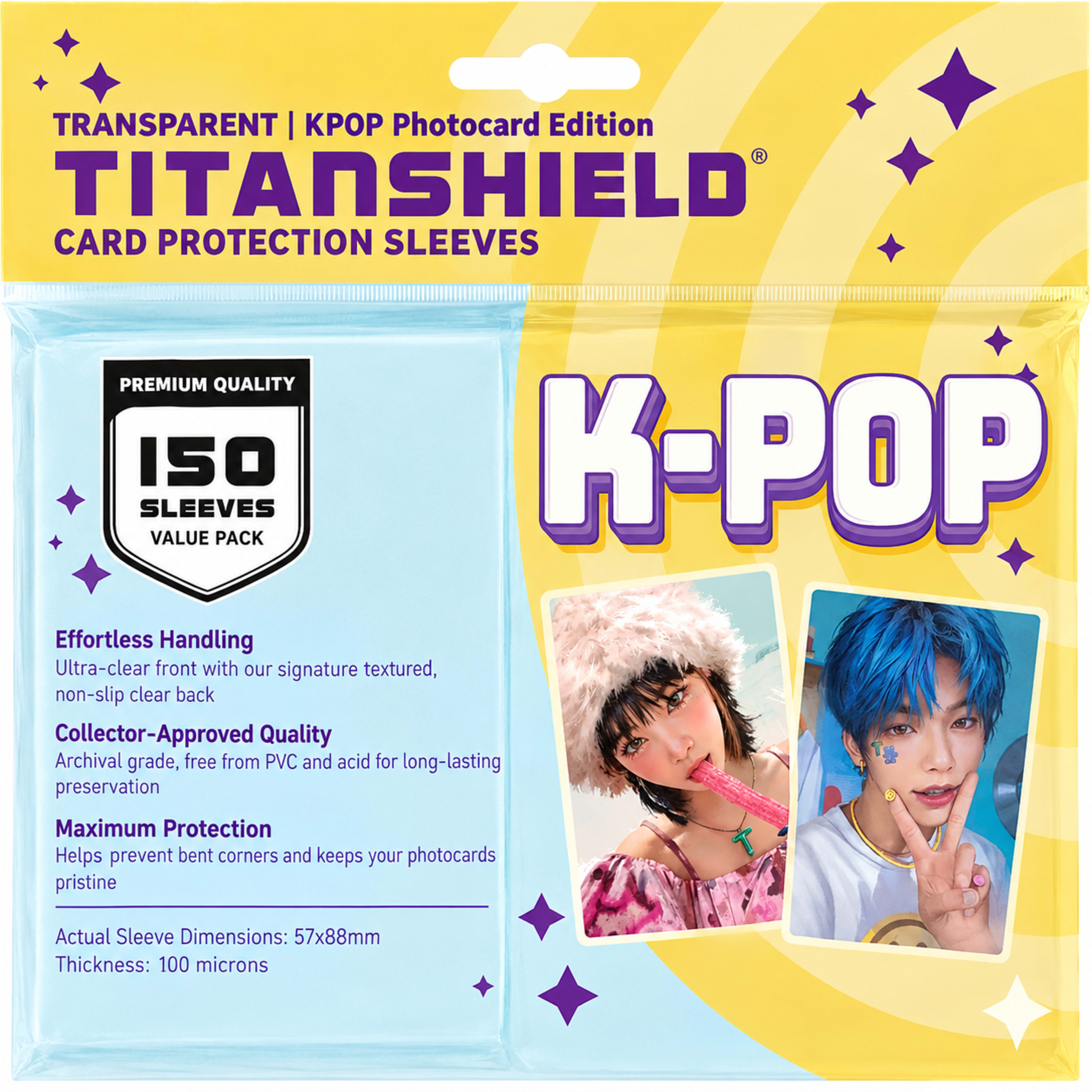 TitanShield K-Pop Photocard Sleeves – 150 unidades