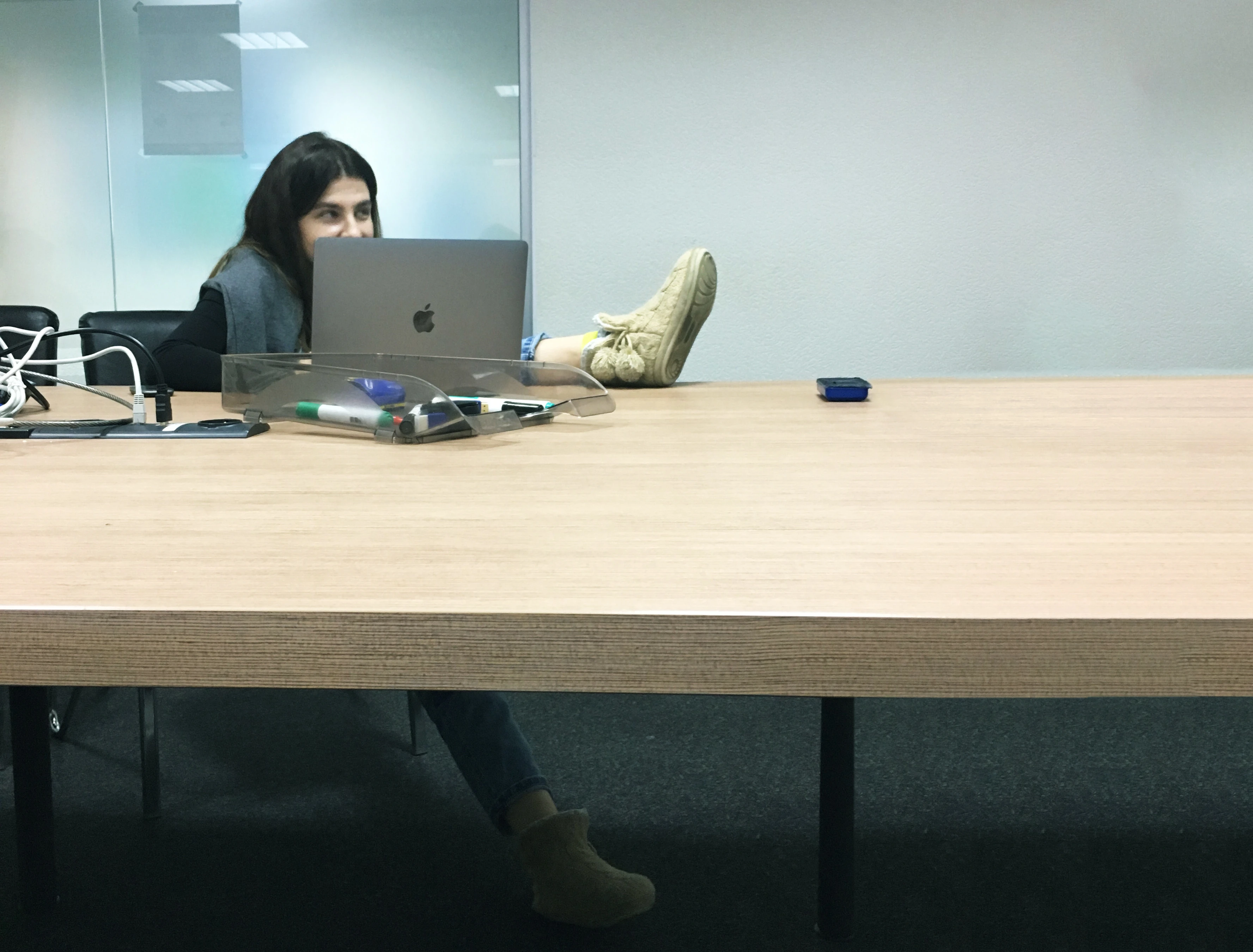 Olena on a call during usability testing
