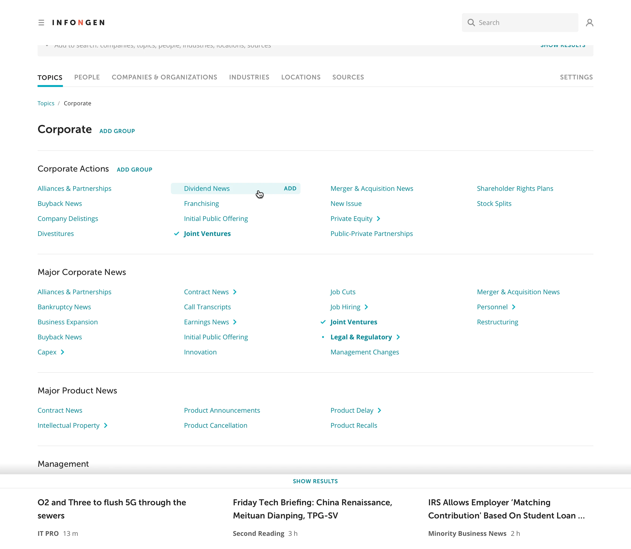 Navigation - Tag Group