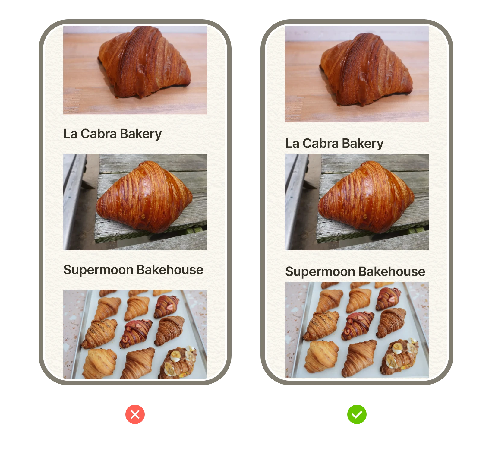 Image catalog showing proper label positioning close to images
