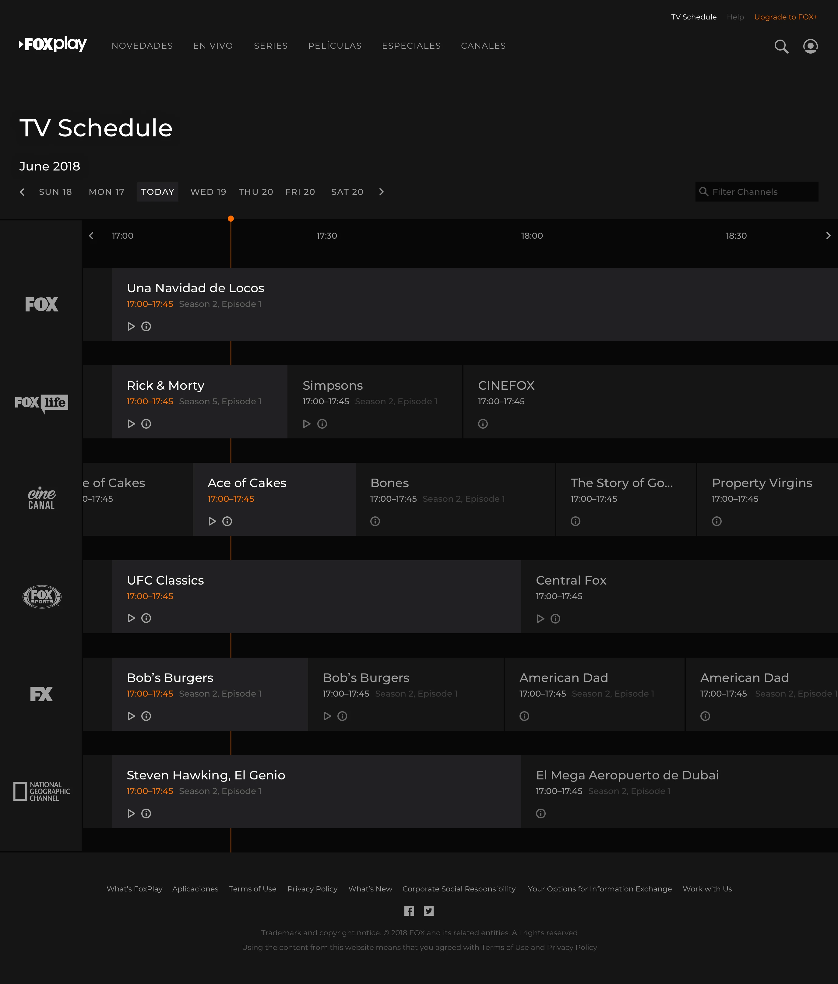 Foxplay TV guide