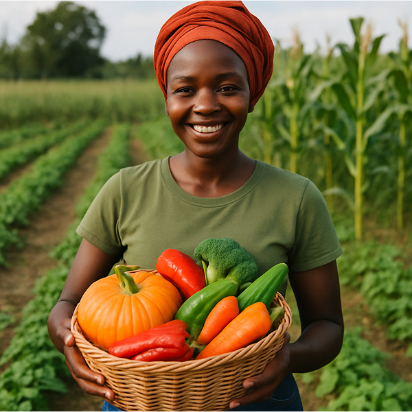 Woman with fresh produce