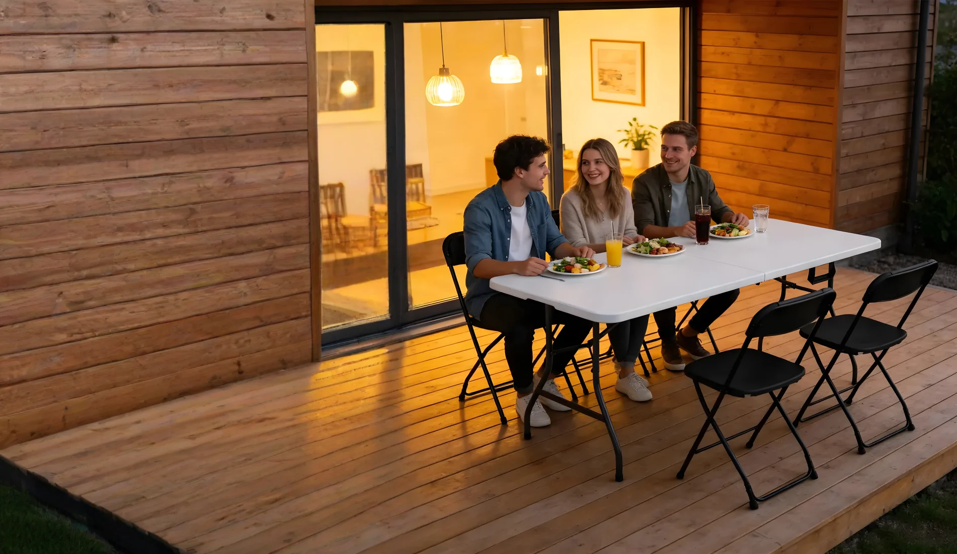Personas reunidas alrededor de una mesa plegable DECO Hogar