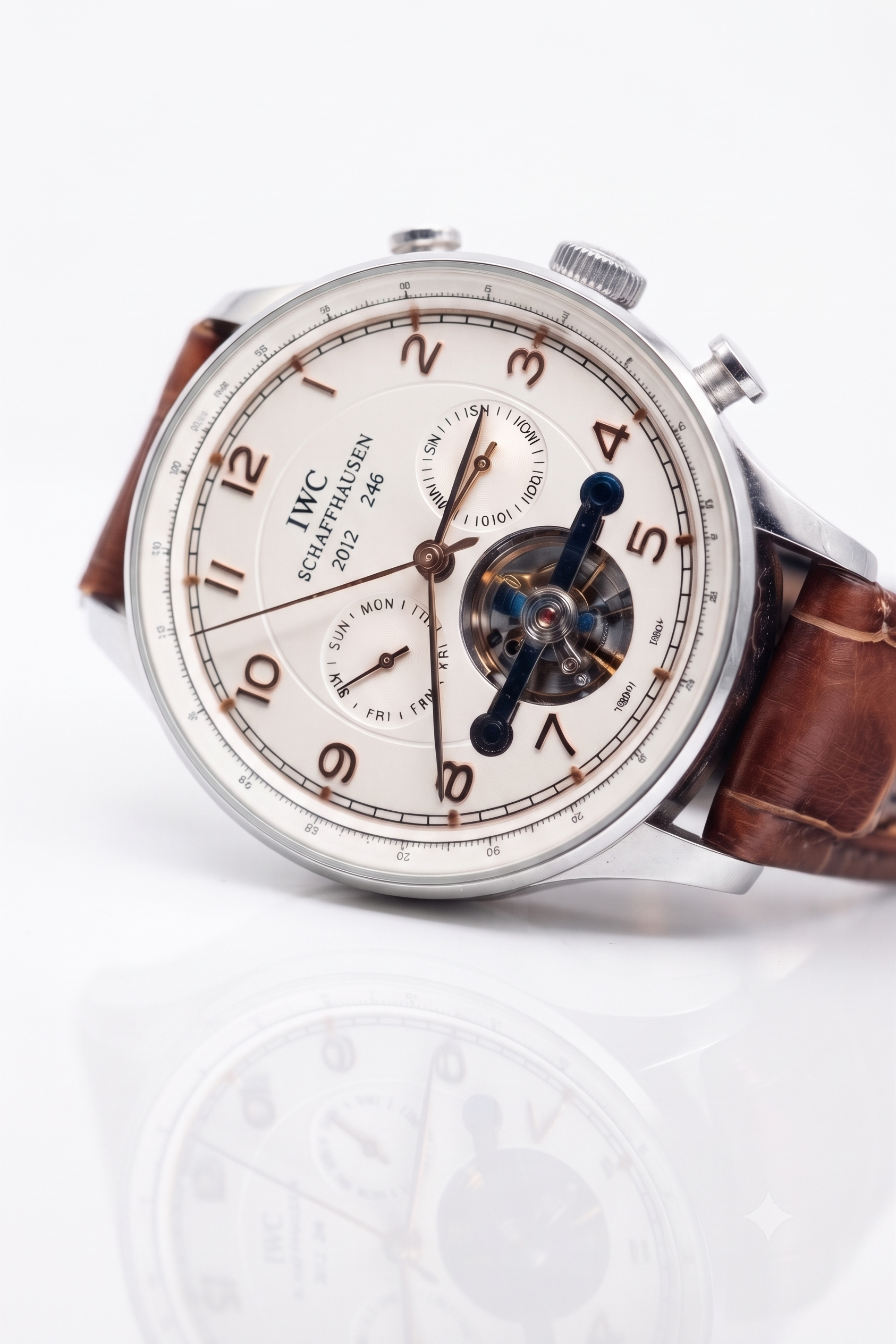 Swiss Chronograph Watch Metal & Crystal Micro Retouching