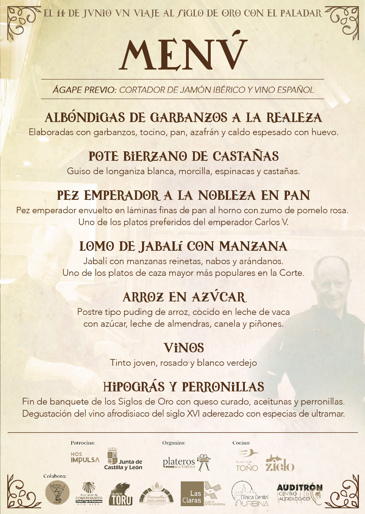 Menú del Banquete del Siglo de Oro