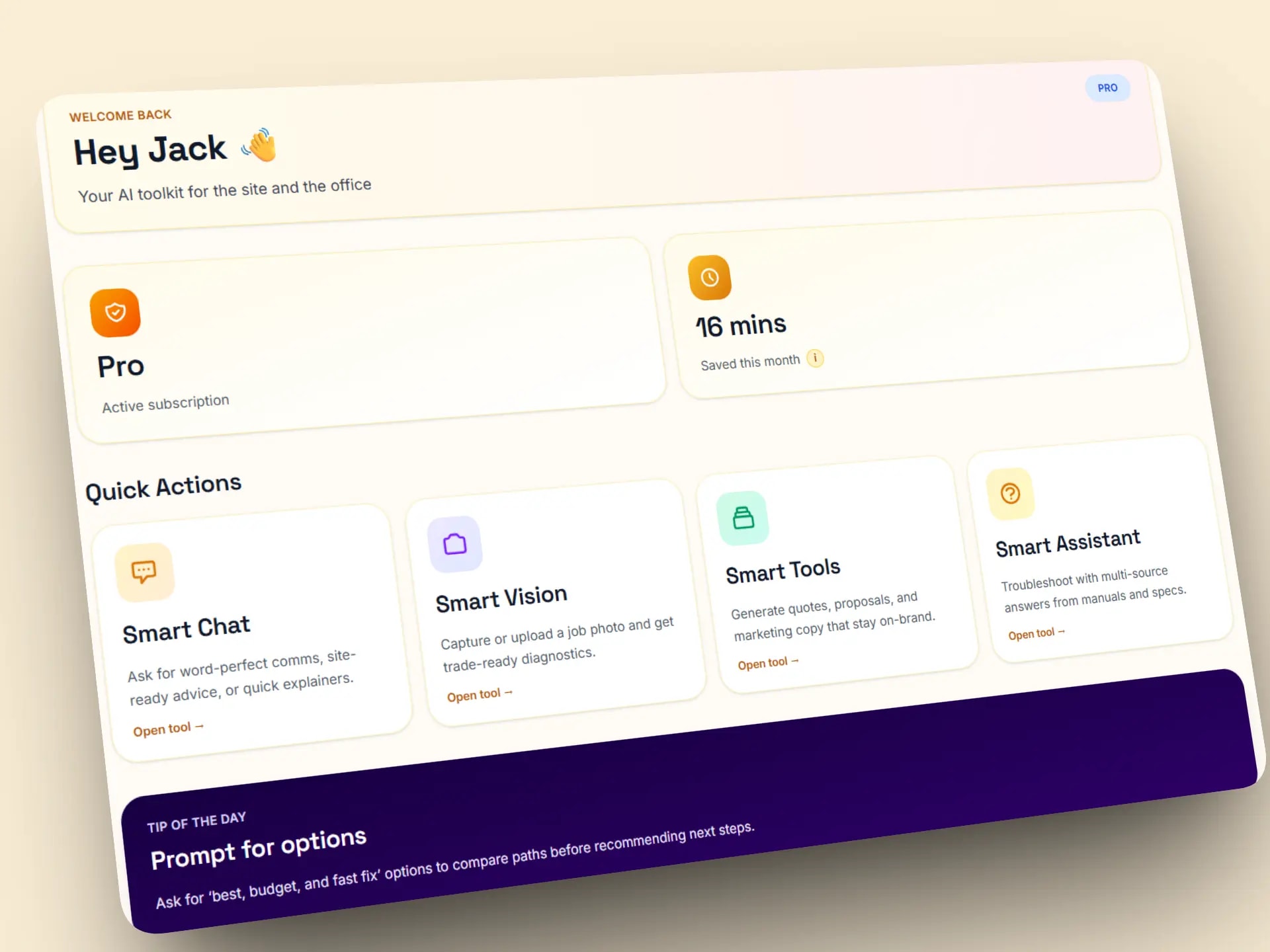 Tradie Assistant Smart Chat drafting a message
