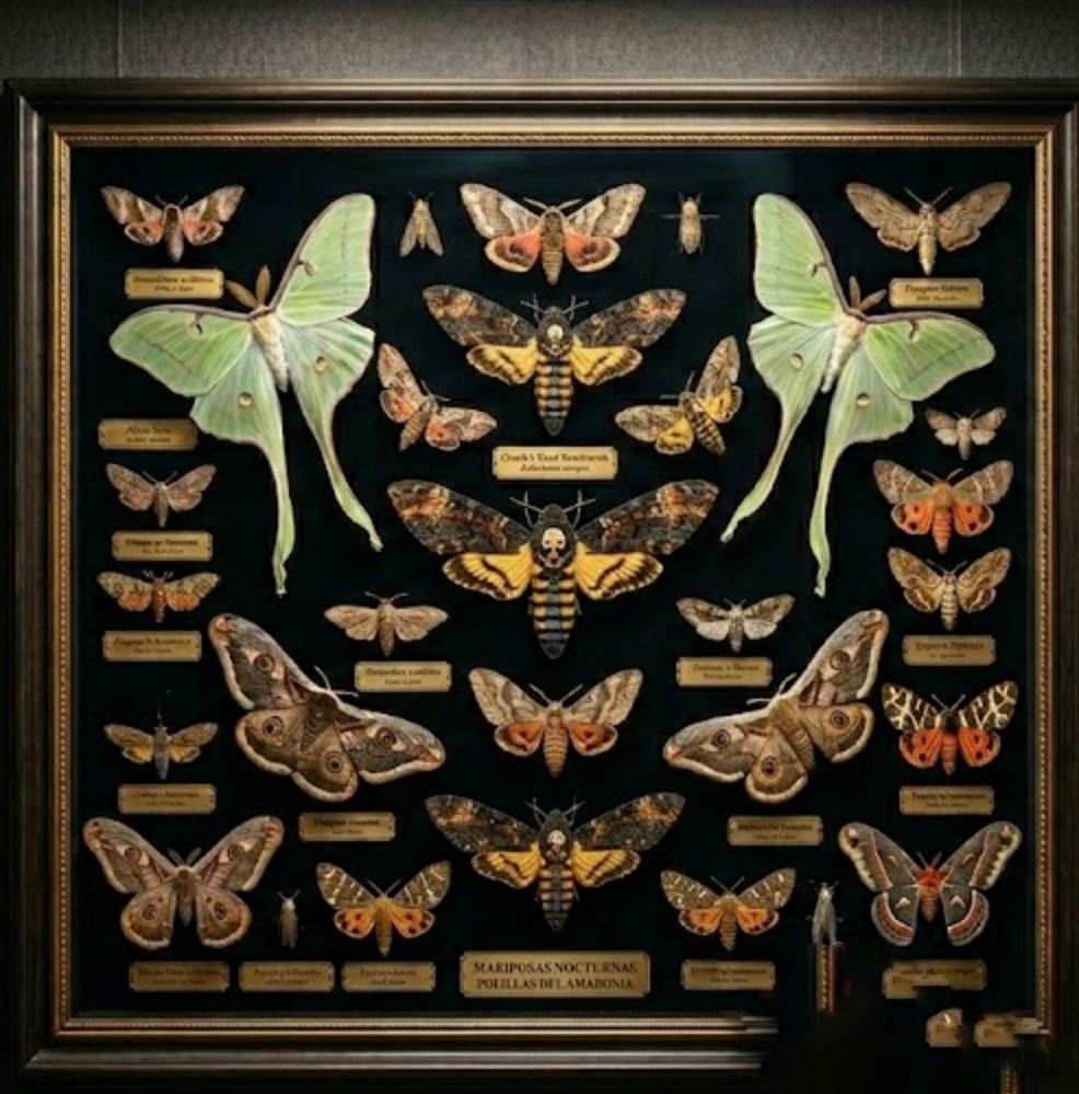 CUADRO DE MARIPOSAS NOCTURNAS TROPICAL