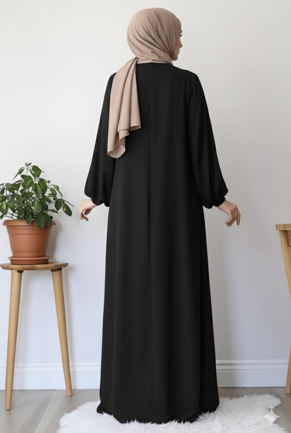 Lesoie Full Gown Black Abaya