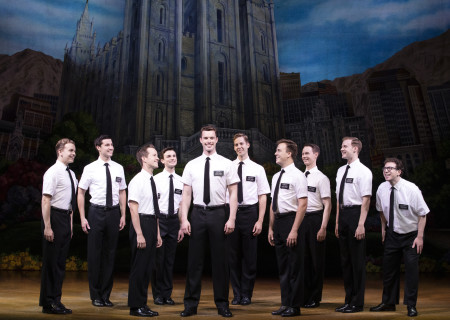 The company of “The Book of Mormon.” With book, music and lyrics by Trey Parker, Robert Lopez and Matt Stone, choreography by Casey Nicholaw and direction by Nicholaw and Parker, “The Book of Mormon” will be presented by Center Theatre Group at the Ahmanson Theatre February 18 through March 29, 2020. For more information, please visit CenterTheatreGroup.org. Press Contact: CTGMedia@CTGLA.org / (213) 972-7376. Photo by Julieta Cervantes.