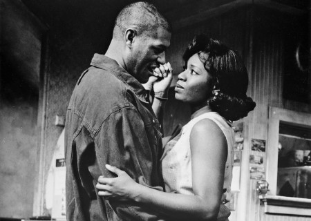 (L-R) Laurence Fishburne and Cynthia Martells appear in a scene from Lloyd Richards' Yale Repertory Theatre production of August Wilson's 'Two Train's Running.'