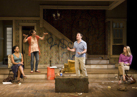 (L–R) Crystal A. Dickinson, Annie Parisse, Jeremy Shamos and Christina Kirk in the Playwrights Horizons production of “Clybourne Park.”