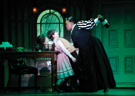 (L–R) Marissa Ackerman, Zach Timson, and Q. Smith in "Mary Poppins," which returns to the Ahmanson Theatre August 9 through September 2, 2012.