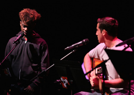 Lorenz Arnell and Kevin Yungman in a special DouglasPlus reading of “Facing Our Truth: Ten-Minute Plays on Trayvon, Race and Privilege” at the Kirk Douglas Theatre.