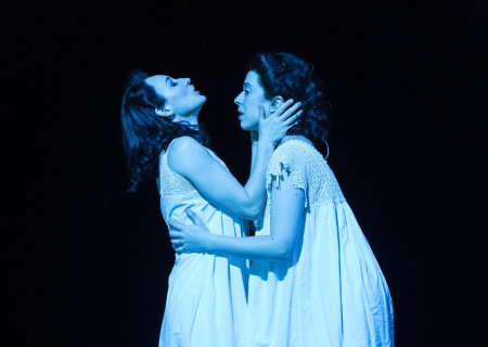 L-R: Elizabeth A. Davis and Adina Verson in Paula Vogel’s “Indecent.” A co-production with Huntington Theatre Company, “Indecent” runs through July 7, 2019 at the Ahmanson Theatre. For more information, please visit CenterTheatreGroup.org. Press Contact: CTGMedia@CTGLA.org / (213) 972-7376. Photo by Craig Schwartz.