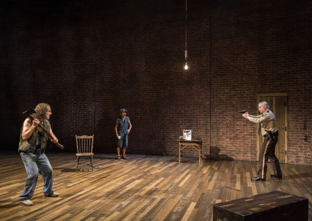 L-R: Joey Slotnick, Max Casella and CJ Wilson in the world premiere of “A Play Is a Poem.” Written by Ethan Coen and directed by Neil Pepe, “A Play Is a Poem” runs through October 13, 2019, at Center Theatre Group/Mark Taper Forum. For tickets and information, please visit CenterTheatreGroup.org or call (213) 628-2772. Media Contact: CTGMedia@CTGLA.org / (213) 972-7376. Photo by Craig Schwartz.