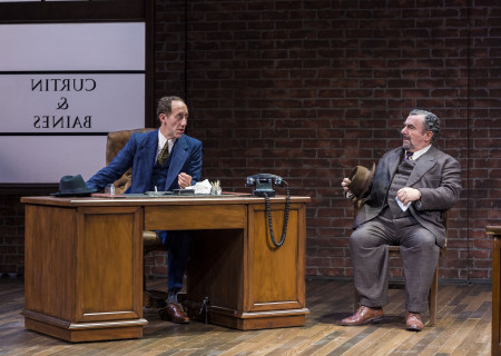 L-R: Joey Slotnick and Saul Rubinek in the world premiere of “A Play Is a Poem.” Written by Ethan Coen and directed by Neil Pepe, “A Play Is a Poem” runs through October 13, 2019, at Center Theatre Group/Mark Taper Forum. For tickets and information, please visit CenterTheatreGroup.org or call (213) 628-2772. Media Contact: CTGMedia@CTGLA.org / (213) 972-7376. Photo by Craig Schwartz.