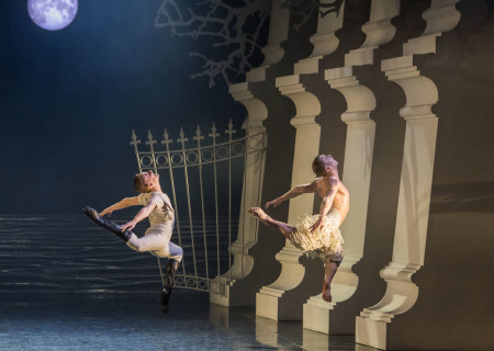 L-R: James Lovell and Max Westwell in Matthew Bourne’s “Swan Lake” at Center Theatre Group/Ahmanson Theatre. Directed and choreographed by Bourne with music by Tchaikovsky, “Swan Lake” runs through January 5, 2020. For more information, please visit CenterTheatreGroup.org. Press Contact: CTGMedia@CTGLA.org / (213) 972-7376. Photo by Craig Schwartz.