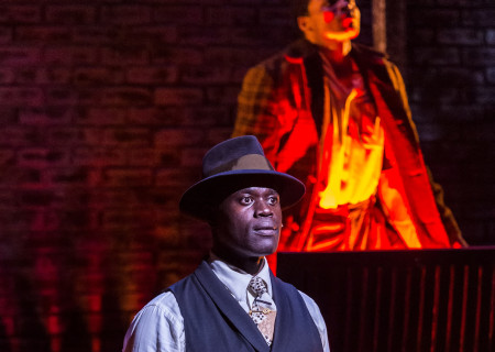 Noel Arthur (foreground) and Jon Chaffin (background) in “Native Son” at Center Theatre Group’s Kirk Douglas Theatre. Antaeus Theatre Company’s production runs through April 28 as part of Block Party 2019. For more information, please visit CenterTheatreGroup.org. Press Contact: CTGMedia@CTGLA.org / (213) 972-7376. Photo by Craig Schwartz.