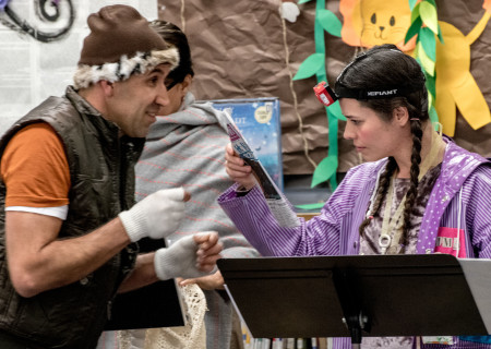 L-R: Gerardo Davalos and Elena Rojas perform in a library play reading presented by Center Theatre Group. The 2019 library play readings will be presented on various dates from July to December at Benjamin Franklin Library, Malabar Library and Robert Louis Stevenson Library. Photo by Hal Banfield