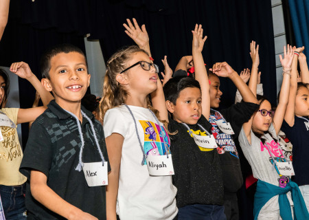 Students from Tulsa Street Elementary rehearsing for their production of “Aladdin KIDS,” part of Center Theatre Group’s second annual Disney Musicals in Schools (DMIS) program. Press Contact: CTGMedia@CTGLA.org / (213) 972-7376. Photo by Hal Banfield.