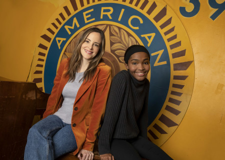 L-R: Maria Dizzia and Rosdely Ciprian, who star in “What the Constitution Means to Me.” Written by Heidi Schreck and directed by Oliver Butler, “What the Constitution Means to Me” is presented by Center Theatre Group at the Mark Taper Forum through February 28, 2020. For more information, please visit CenterTheatreGroup.org. Press Contact: CTGMedia@CTGLA.org / (213) 972-7376. Photo by Joan Marcus.